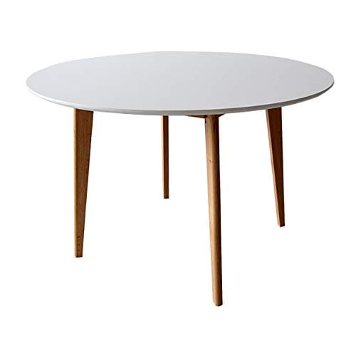 KALRTO Simple White Oak Coffee Table, Modern Solid Wood Dining Table, Home High-end Round Desk, Multi-function Dining Table