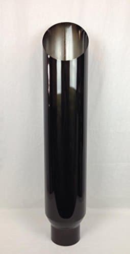 5" Inlet 7" Outlet 36" Long Angle Midnight Black Chrome Diesel Performance Exhaust Stack Miter Cut
