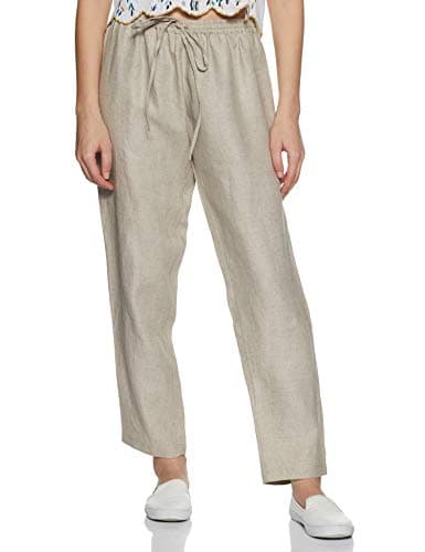 Women's Drawstring Regular Fit Relaxed Pants (Kilim Beige)