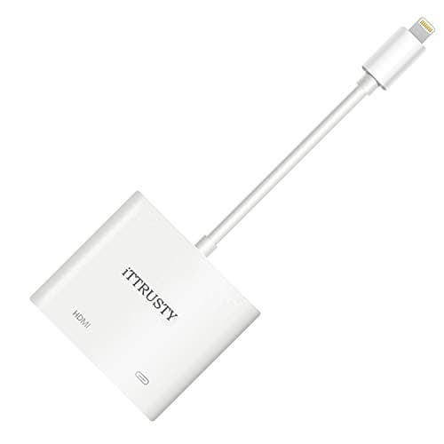 Lightning Digital AV Adapter, Lighting to HDMI Adapter, Compatible iPhone, iPad, and iPod Touch Models, with Lightning Charging Port for HD TV Monitor Projector 1080P (White)