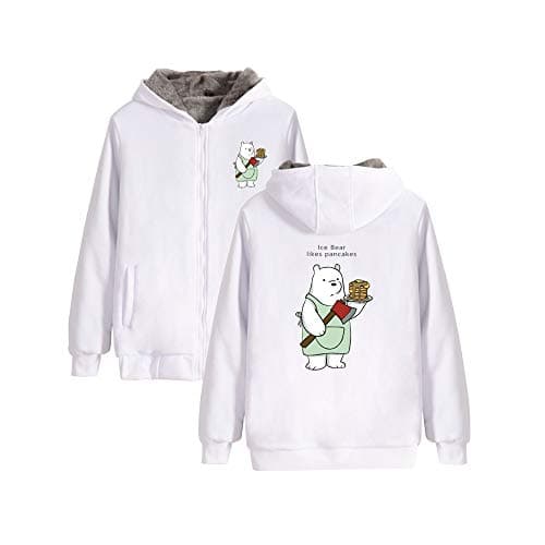 Yhkjkjiswv We Bare Bears Pullover Classic Casual Hooded Pullover Coat Printed Hooded Sweatshirt Coat Cozy Sweater Coat Unisex
