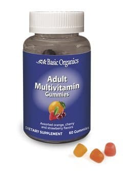 Basic Organics Adult Multivitamin Gummies, 60 Count Per Bottle