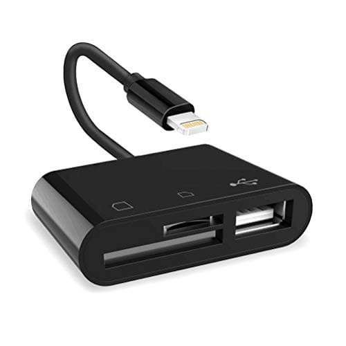 Jiqu 3 in 1 Lightning to USB Camera Connection Kit Memory Card SD/TF Card Reader, Lightning to USB 2.0 Female OTG Adapter Cable for iPhone and iPad series