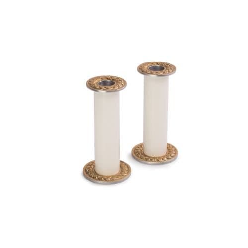 Marigold ArtisansGold/Ivory Braid Taper Candelholder Set/2