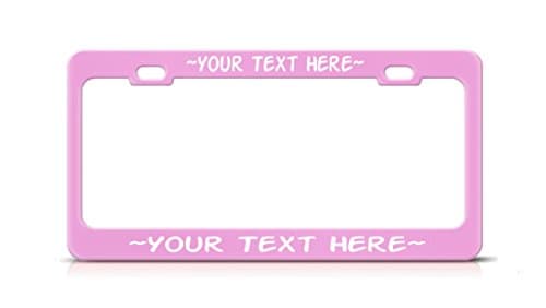 Soft Pink Custom Personalized Metal ActionMan License Plate Frame