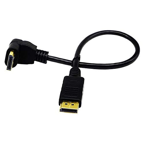 30 Cm Dp To Dp Cable Cgtime Gold Plated 90 Degree Angled Down Displayport Male To Displayport Female Adapter Cable D