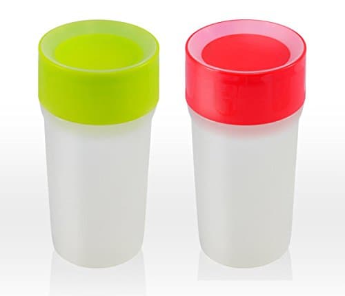 Anyway Up Lite Cup 2 PACK 12 Months 360° degree drinking Toddler Baby Red + Green