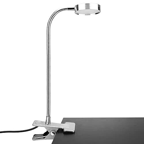 Akaho Book Light, Dimmable LED Reading Lights, Adjustable Gooseneck Eye-Care 2 Color Temperature Table Lamp, Portable Clip on Light Suitable for Bed, Office, Desk and Computers (Silver)