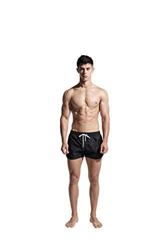 Shangrui Solid Color Quick Dry Long Trunks Boxer Mens Swim Trunks Swim Shorts