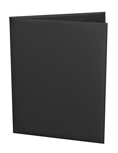 (10 Pack) Classic Faux Leather Menu Covers, 2-panel (8.5" x 11", Black)