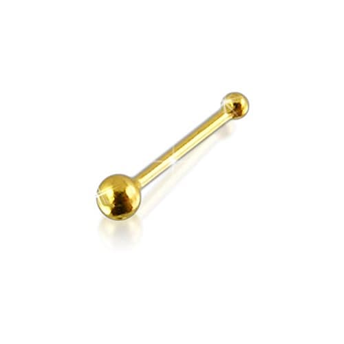 9K Solid Yellow 1.5MM Top Ball 22Gx1/4 (0.6x6mm) Ball End Nose Piercing Jewelry