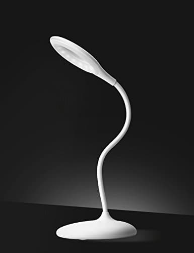 imimon LED Desk Lamp Eye-caring Table Lamp, Energy Efficient LED Lamp(3 Dimmable Levels, Touch Control, USB Charging Port) (Matt white)