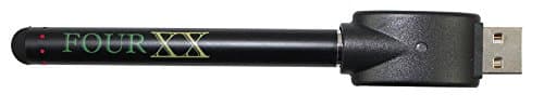 Flat Black O Pen - Battery - 510 thread - Red LED Stylus by FourXX