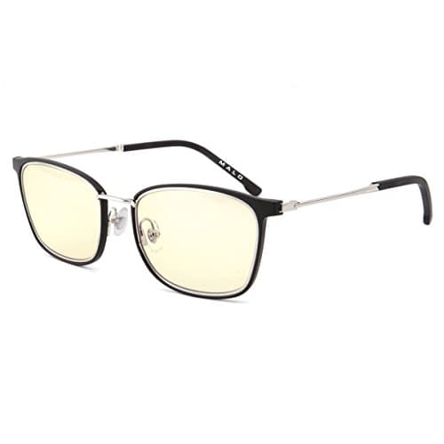 MALO Computer Gaming Reading Blue Light Blocking Glasses Eye Fatigue Blocking Anti-glare Eyeglasses for Deep Sleep(Unisex,Black,Amber Tinted Lenses)