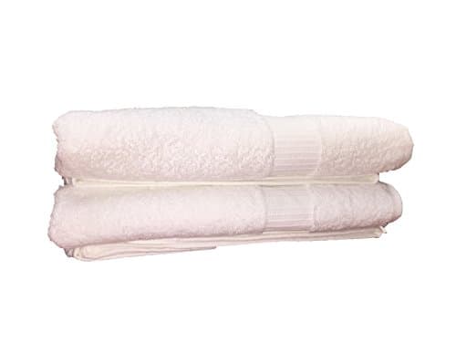 Optima Collection Silver Level 27" X 50" White Bath Towels, Set of 2, 100% Eco-Friendly Pre-Consumer Regenerated Cotton