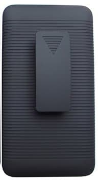 Saapni Premium Shell Holster Combo Protective Case for Samsung Galaxy Note 5 Rubberized Ribbed Texture Shell & Holster With Fixed Ratching Belt Clip - With Kick-Stand Belt Clip Holster, Black