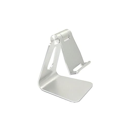 Adjustable Cell Phone Stand, iPhone Stand, Advanced Aluminum Stand Holder for Mobile Phone (All Size) and Tablet (Silver)