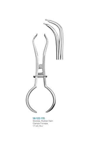 Stockes Rubber Dam Clamp Forceps, 6 5/8"