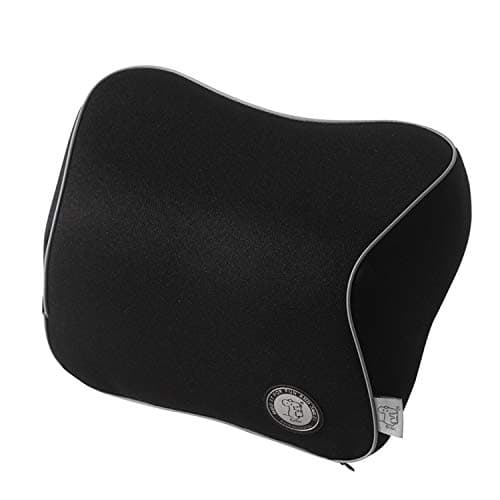 Adjustable Memory Foam Neck Support - Slow Rebound Vehicle Seat Pillow, Chair Wave Shaped Lifter for Home Office - Black