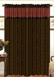 55x90" Soho Window Curtain Chocolate/Reddish Orange