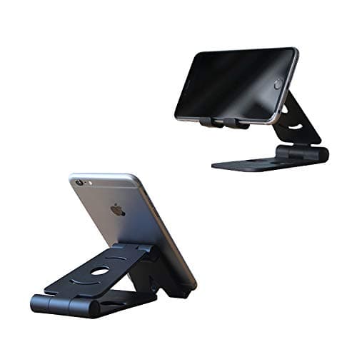 SmallGrass Cell Phone Stand Adjustable Phone Stand Holder for iPhone X 8 7 6s 6 Plus Android Phone Stand Foldable Multi-Angle Cellphone Desk Accessories Stand (Black) (6 Pieces)