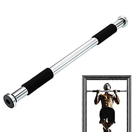 Orril Chrome Steel Pull Up Adjustable Gym Bar with Cushioned Grip (80-110 cm)-MADE IN INDIA