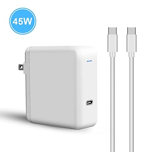 [UL Listed] 45W USB C Power Adapter, Fast Charge QC3.0 Wall Charger for MacBook 2015/2016, iPhone X/8/8 Plus, Samsung S9/S8, Nexus 5X/6P and More USB Type C Tablets/Smartphones(USB C-C Cable included）