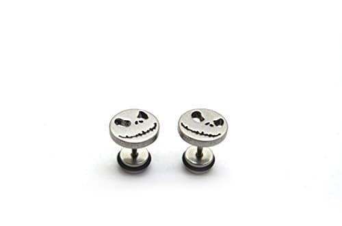Millardo Jewelry Basic Collections Halloween &amp; Mystical Series Stud Screw Back Earrings (Naughty Ghost: Steel Color)