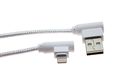 90 degree COSMOCAT Braided USB Charging and data transfer Cable for iPhone & iPad 3.3 feet (1 m) (white)