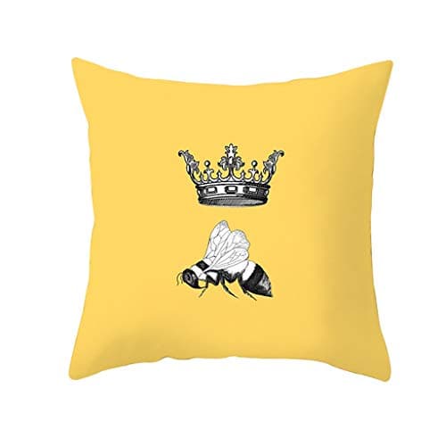 WORMENG Yellow Polyester Pillow Case Sofa Car Waist Throw Cushion Cover Home Decoration For Bedroom,Livingroom,Car