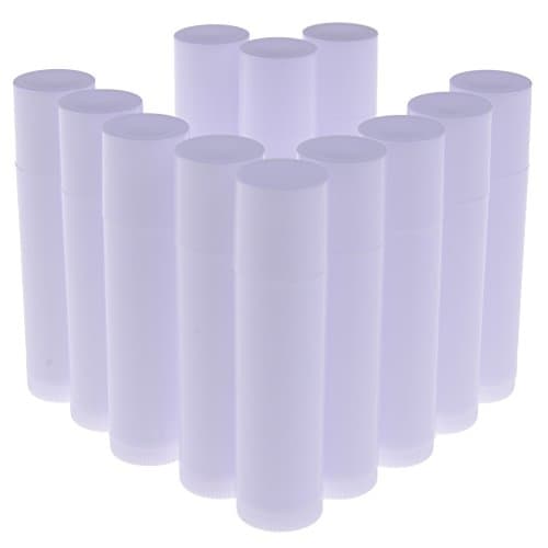 12 Pieces Empty Lip Balm Container Clear Tubes with Twist Bottom and Top Cap, 3/16 Oz (5.5 ml)