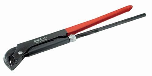 Bahco Tools 140 - Pipe Wrench - 210 mm OAL, 3/4 in Max Jaw Capacity, End Style Head Angle, Steel Material, Standard Adjustment Type