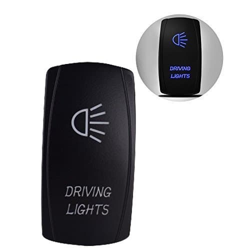 Led Rocker Switches Driving Light Toggle Switch Laser Etched Blue 3 Pin 12V 12 Volt Waterproof for Vehicles SUV ATV UTV Marine