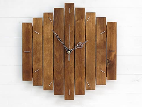 "Big Romb", Wooden Wall Clock, Unique Wall Clock Decor, Retro Wall Clock, Oversized Wall Clock, Office Clock, Kitchen Wall Clock, Housewarming Gift, SILENT WALL CLOCK