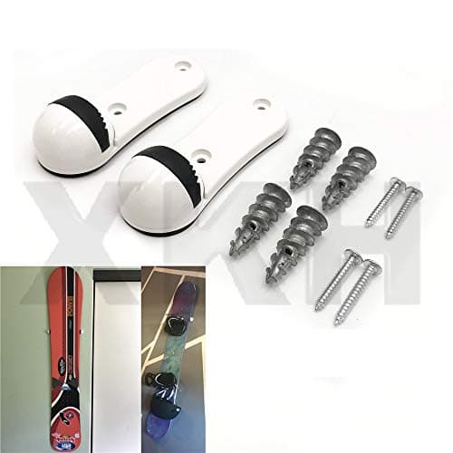 XKMT-1 Pair SKI SNOWBOARD Wall Mount Durable white plastic rotate rubber [B07MQBQN6B]