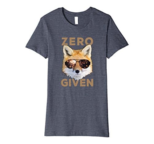 Womens Zero Fox Given - Funny Pun T-shirt [Premium] Large Heather Blue