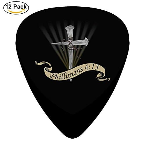 Cross Of Nails Celluloid Guitar Picks 12 Pack Includes Thin,Medium,Heavy Gauges For Electric Acoustic Guitar