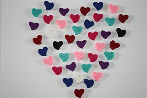 Heart Shaped Thick Refill Pads for Aromatherapy Essential Oil Diffuser Necklace - 40-pack Colored Re-usable Washable Replacement Pads