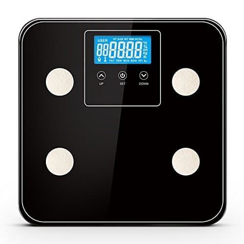 GEROWA Digital Body Weight Scale with Step-On Technology, 400 Pounds, Elegant Black