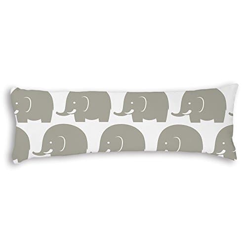 Veronicaca Grey Elephants Pattern Custom Cotton Body Pillow Covers Pillow Cases 20"x54"