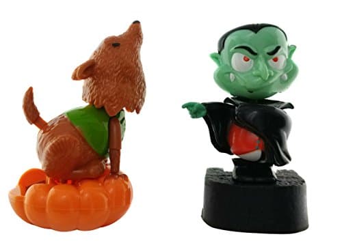 Solar Powered Halloween Bundle Set of 2 Moving Dancing Halloween Figures Howling Werewolf and Dancing Dracula