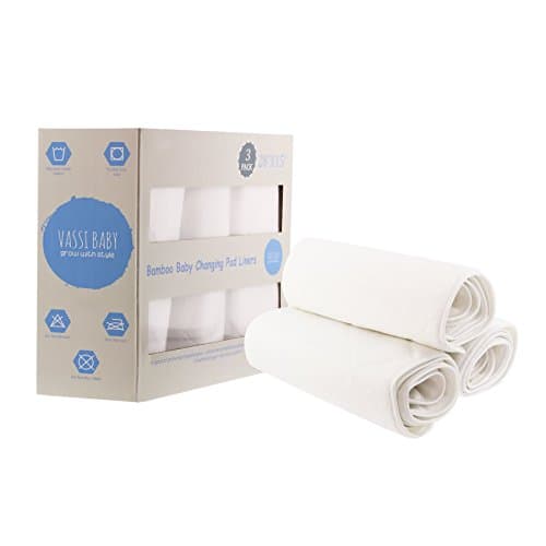 Premium Baby Changing Pad Liners 3-Pack,Soft and Smooth Bamboo Terry Cloth Surface, Hypoallergenic and Antibacterial 100% Waterproof Non Toxic TPU Barrier and Vinyl Free, XL Size 28"x15"