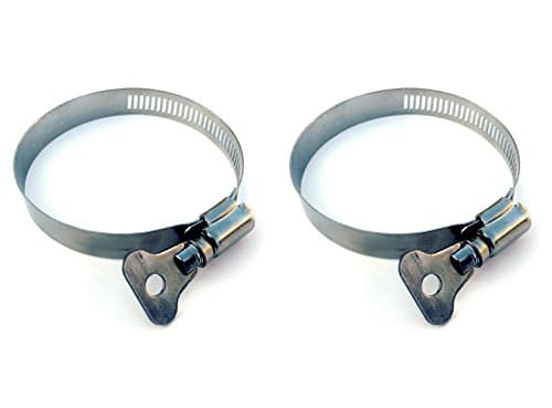2 PACK - Hose Clamp with Turn Key/ Butterfly Key for Easy Rotating - 51 mm - 70 mm - Ideal for Plumbing, Mechanical, and Automative Purposes