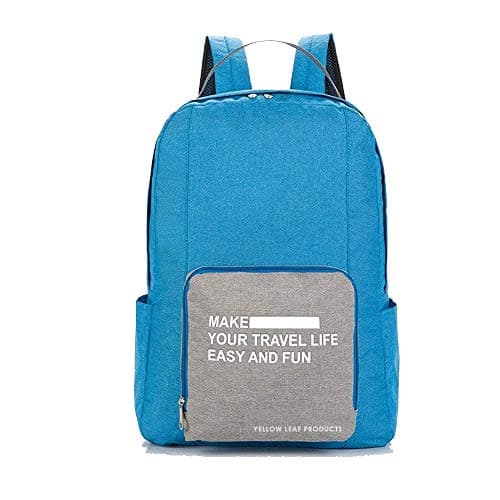 YELLOW LEAF PRODUCTS Foldable Backpack | Ultra Lightweight Packable Water Resistant | Travelling Carry on Bag (Colour May Vary)