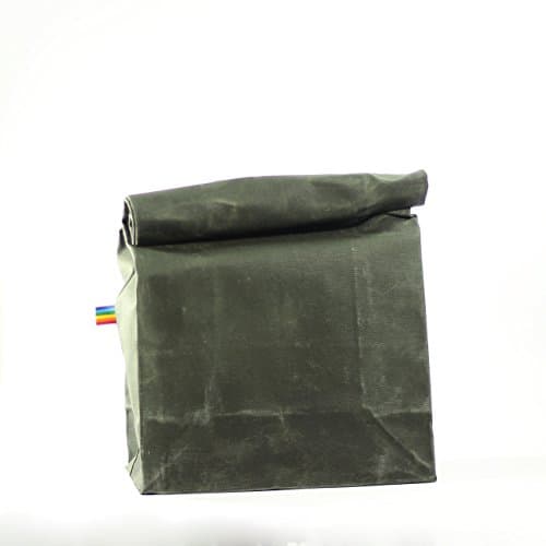 Lunch Bag - Olive Green Waxed Canvas