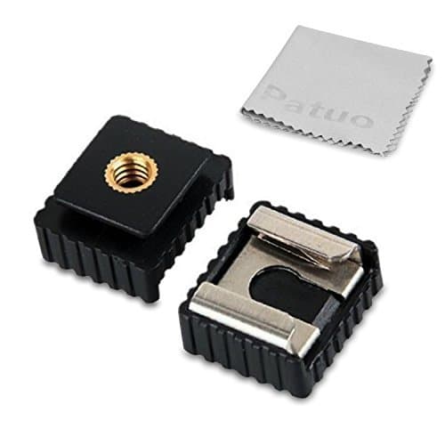 Patuo Flash Hot Shoe Mount Adapter to 1/4" Thread for Studio Light Stand Tripod LED light