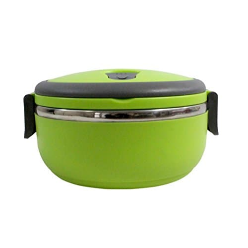 StarCrafts Stackable Bento Stainless Steel Lunch Box (One-Layer, Green)