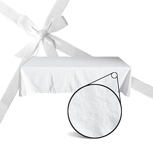 Highest Quality White Cotton Tablecloth for Rectangle Tables, 60 x 102 Inch, Cotton Tablecloth from India, Heavy Weight Cotton, Durable, Protects Table Top, Easy Care, Formal and Casual