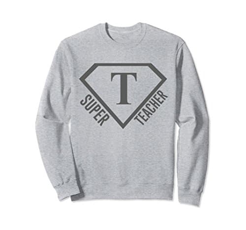 Unisex Cool Teaching Sweatshirt Funny Superhero Tee Medium Heather Grey