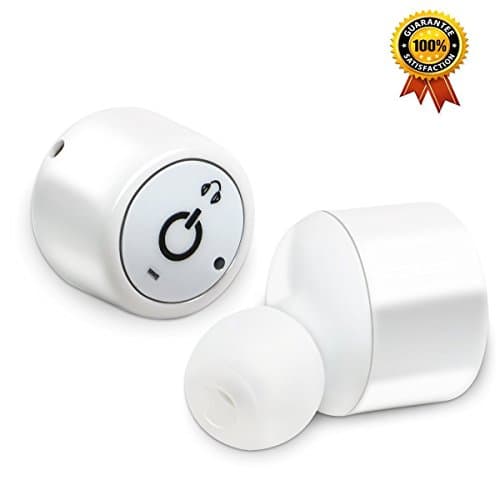 True Wireless Earbuds, In-Ear Bluetooth V4.1 TWS Headphone Sport Headset W/Mic Noise Cancelling Cordfree Fitness Stereo for Iphone Android Smartphones (White)
